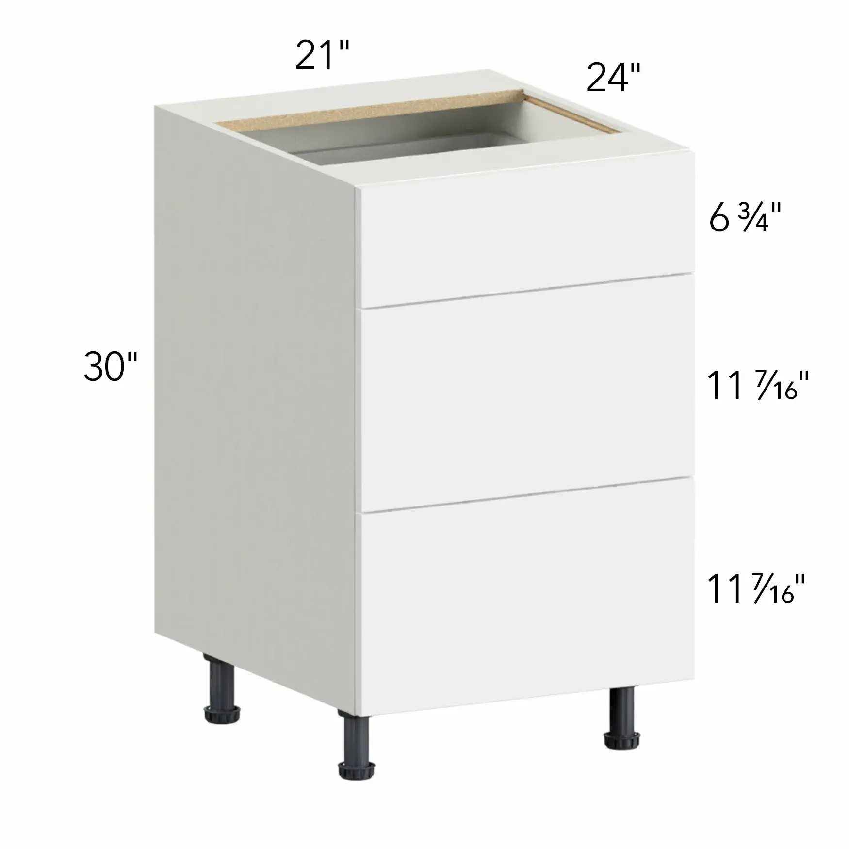 Ovela® Tuscany Antracita 21"W x 34.5"H x 24"D Drawer Base Cabinet (DB21-3)