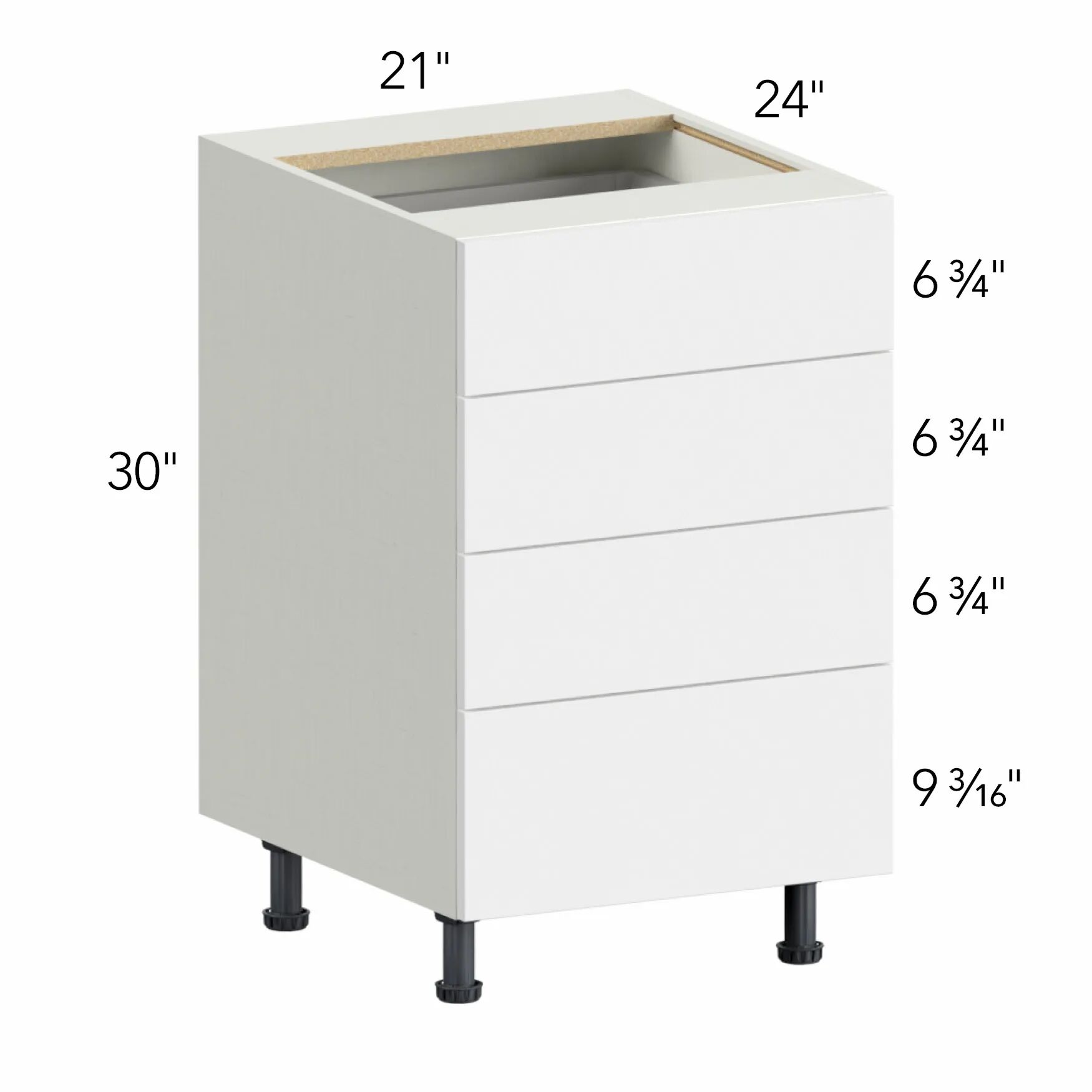 Illume® Tuscany Blanco 21"W x 30"H x 24"D Drawer Base Cabinet (DB21-4)