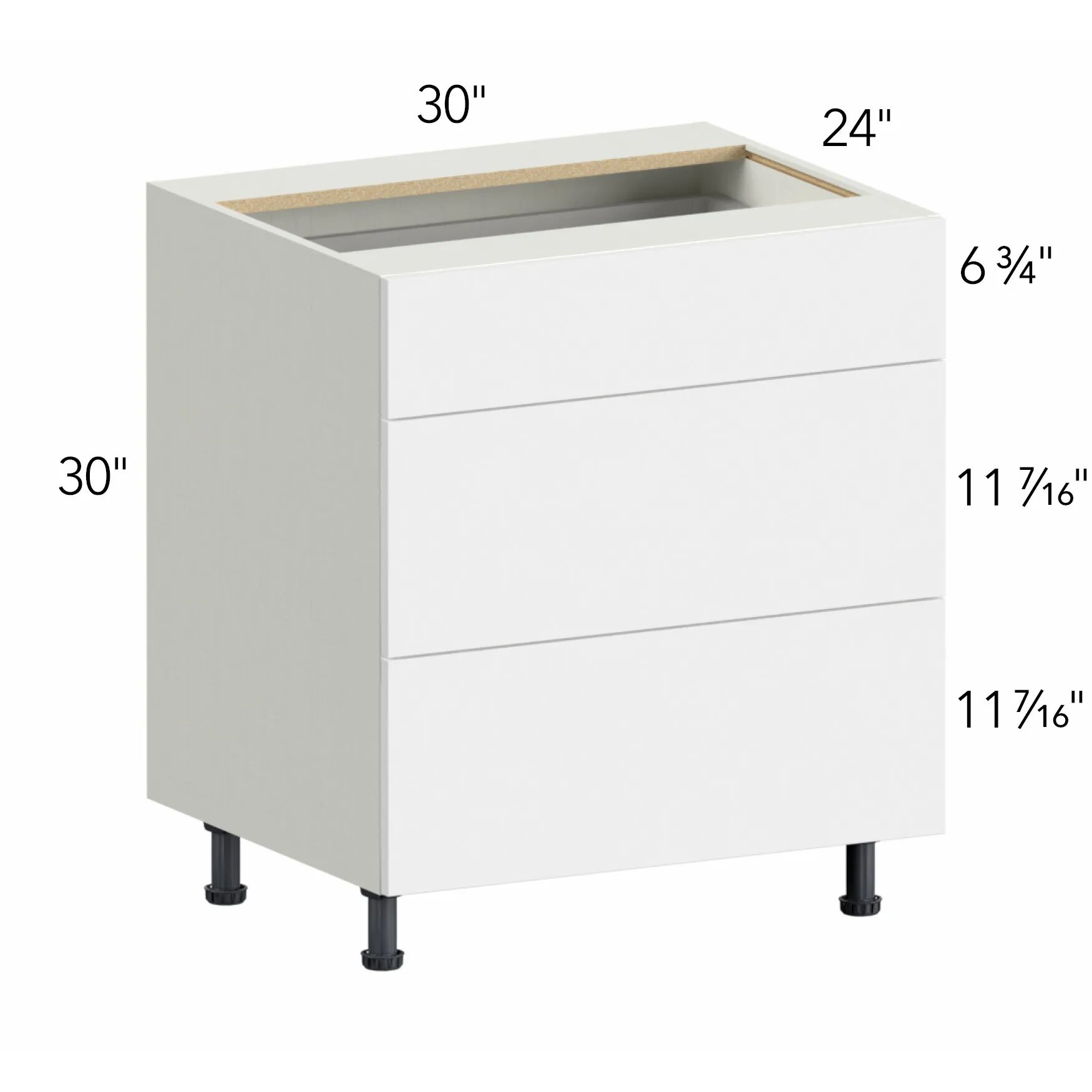 Ovela® Catalina Silk Flow 30"W x 34.5"H x 24"D Drawer Base Cabinet (DB30-3)