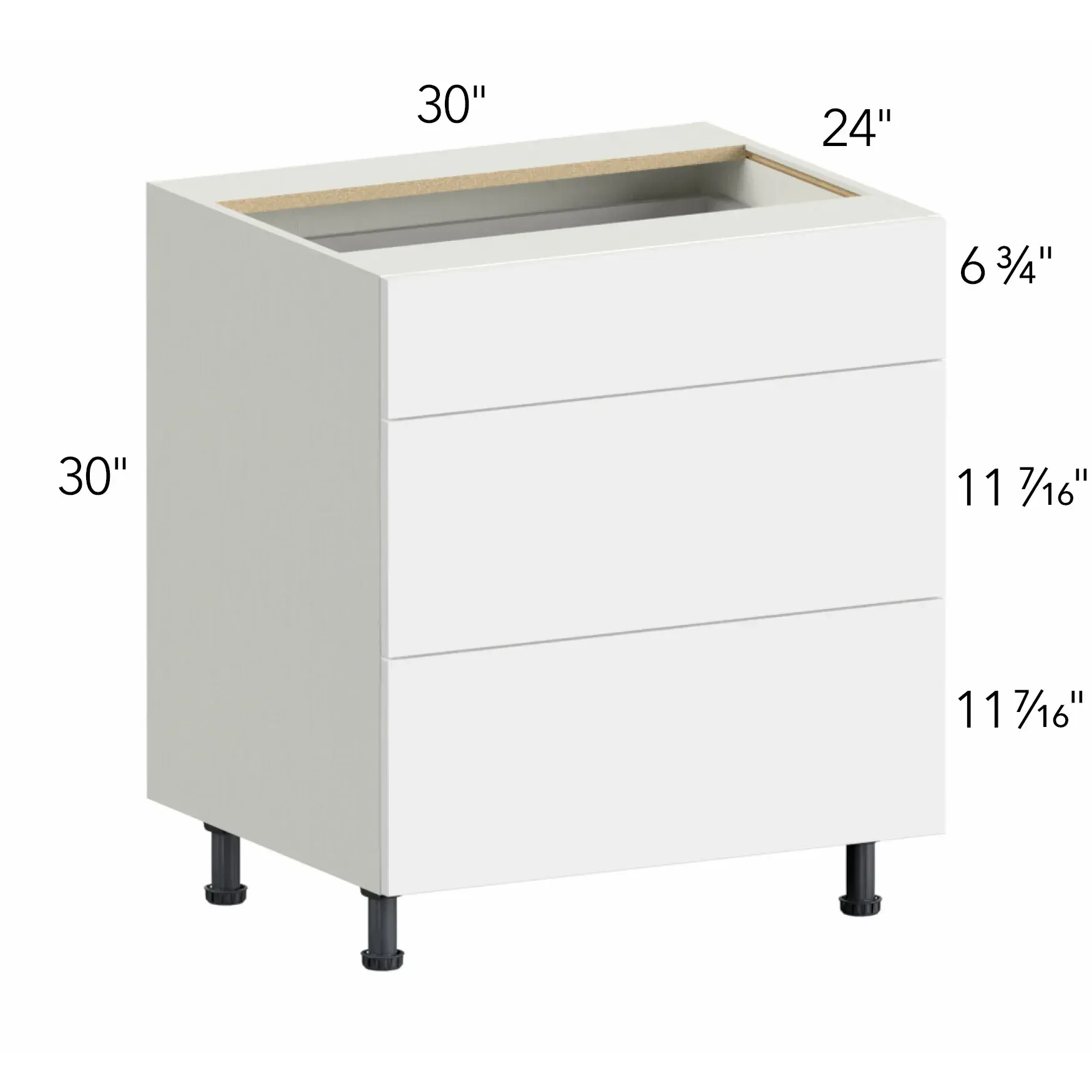 Ovela® Catalina Silk Flow 30"W x 34.5"H x 24"D Drawer Base Cabinet (DB30-3)