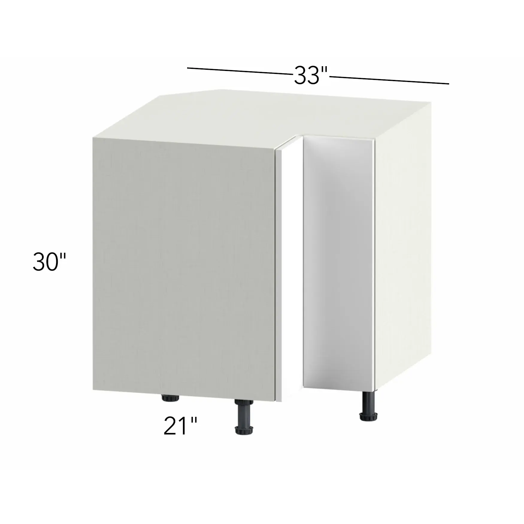 Ovela® Tuscany Blanco 30"W x 30"H x 30"D Easy Reach Corner Base (ERB33)