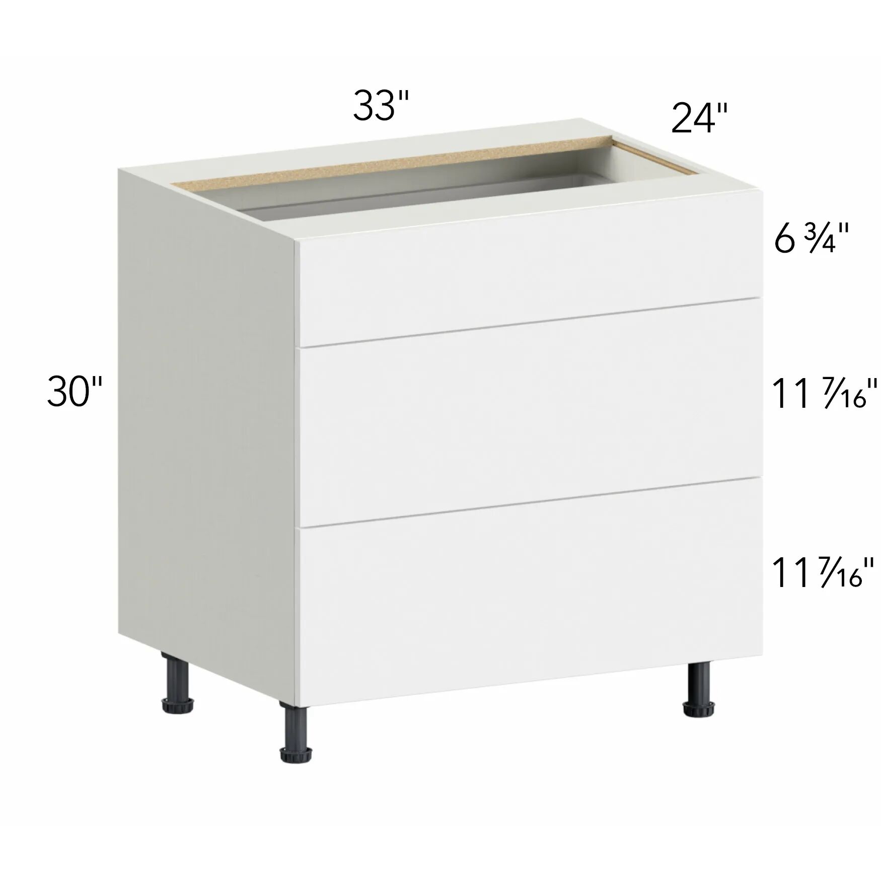 Ovela® Catalina Silk Flow 33"W x 34.5"H x 24"D Drawer Base Cabinet (DB33-3)