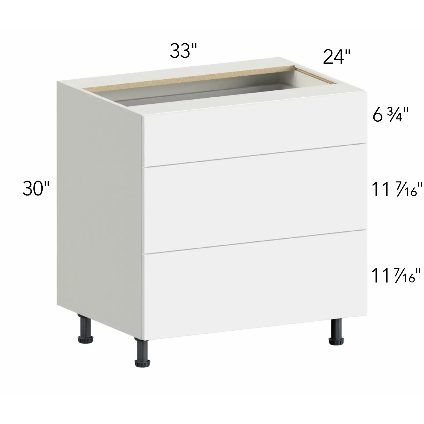 Ovela® Catalina Silk Flow 33"W x 34.5"H x 24"D Drawer Base Cabinet (DB33-3)