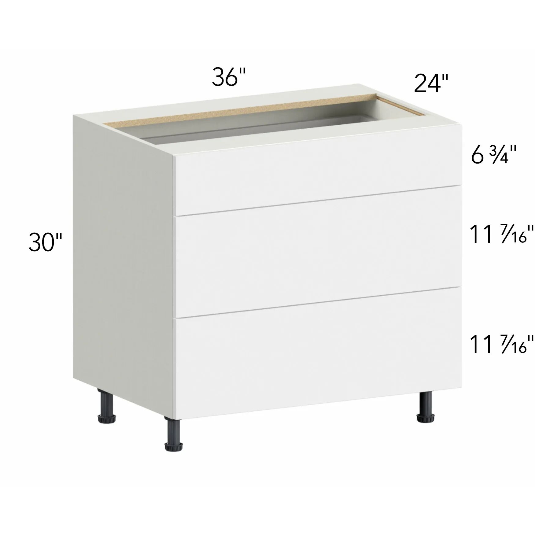 Illume® Tuscany Blanco 36"W x 30"H x 24"D Drawer Base Cabinet (DB36-3)