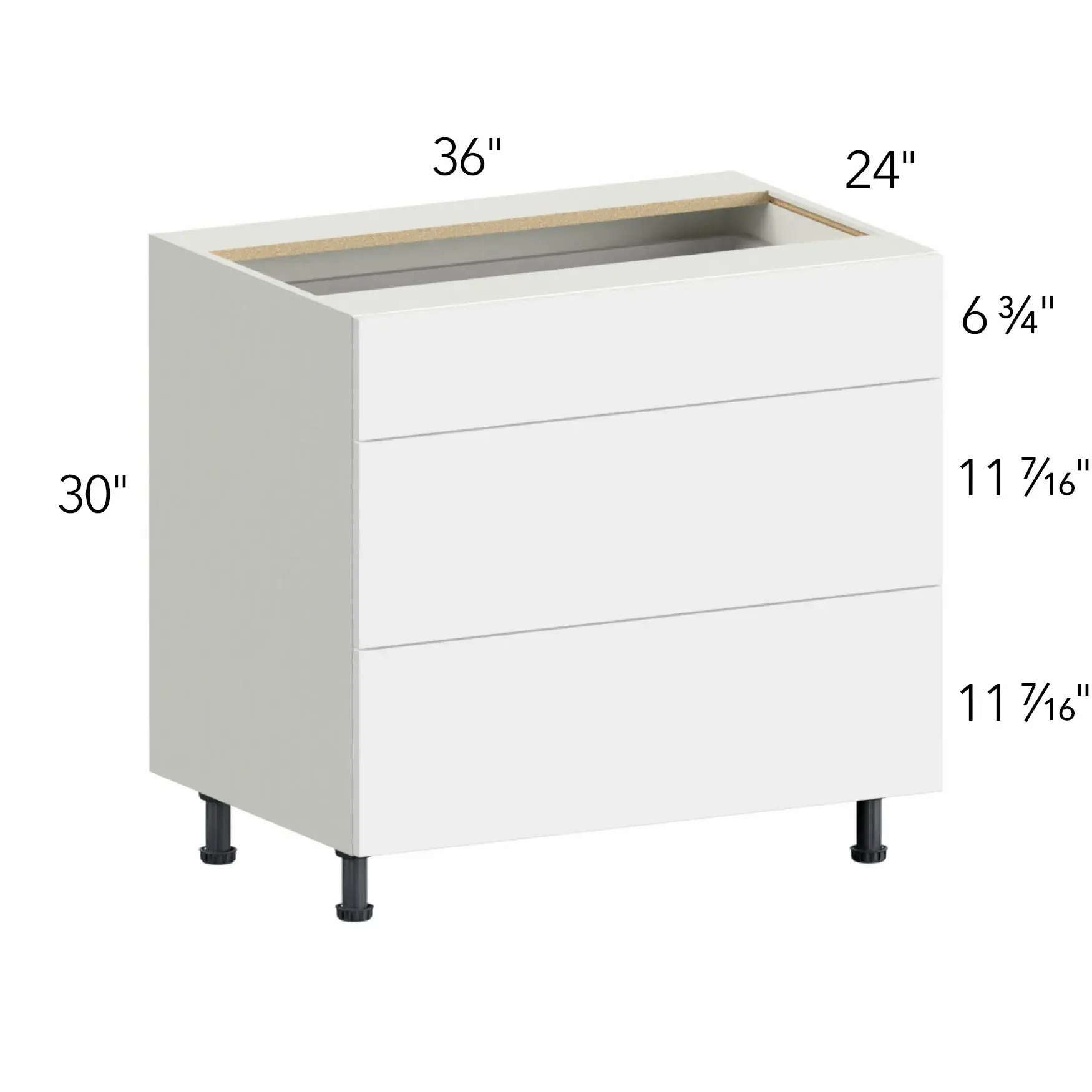 Illume® Tuscany Blanco 36"W x 30"H x 24"D Drawer Base Cabinet (DB36-3)