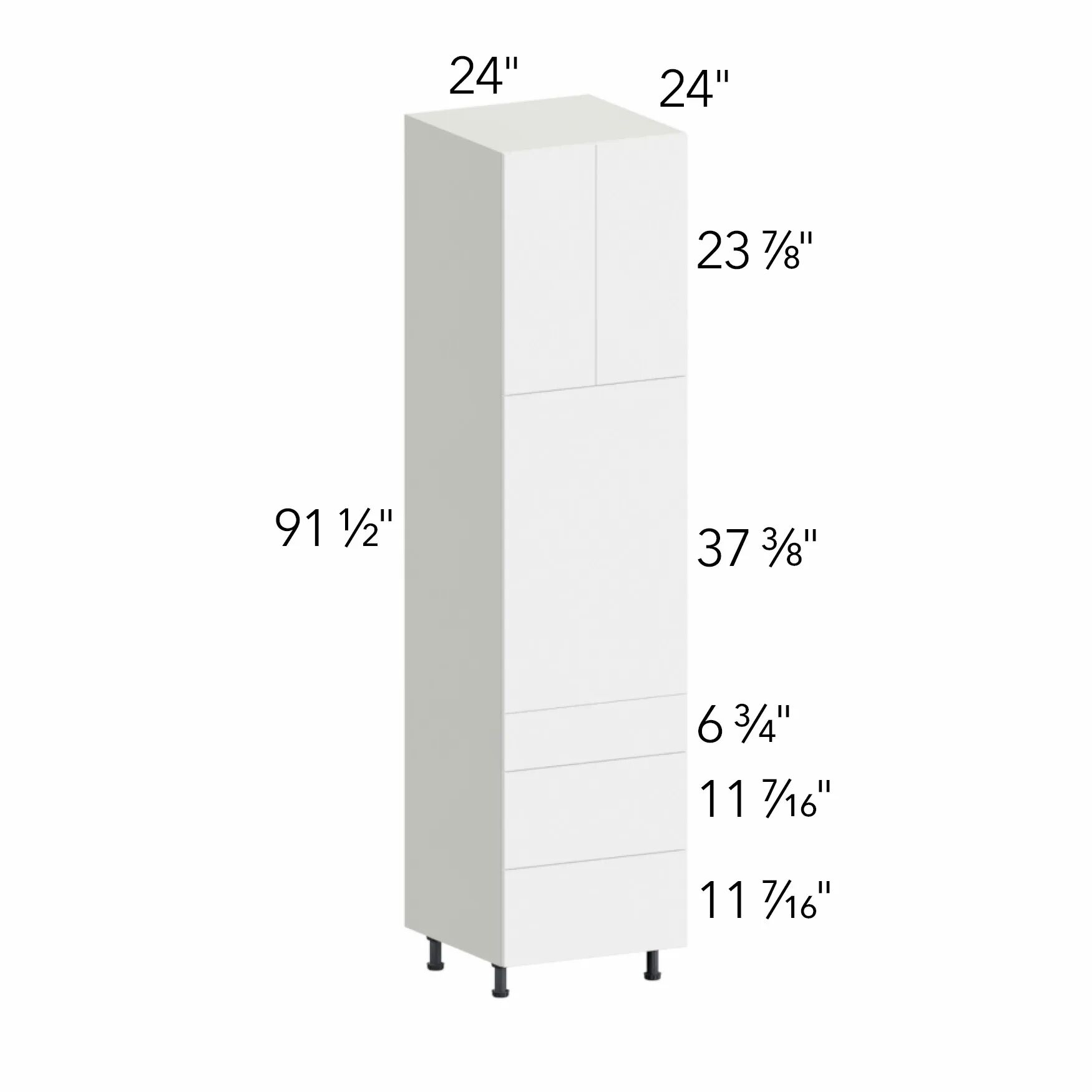 Ovela® Tuscany Ida 2 24"W x 91.5"H x 24"D Oven Cabinet (OC2496S-3)