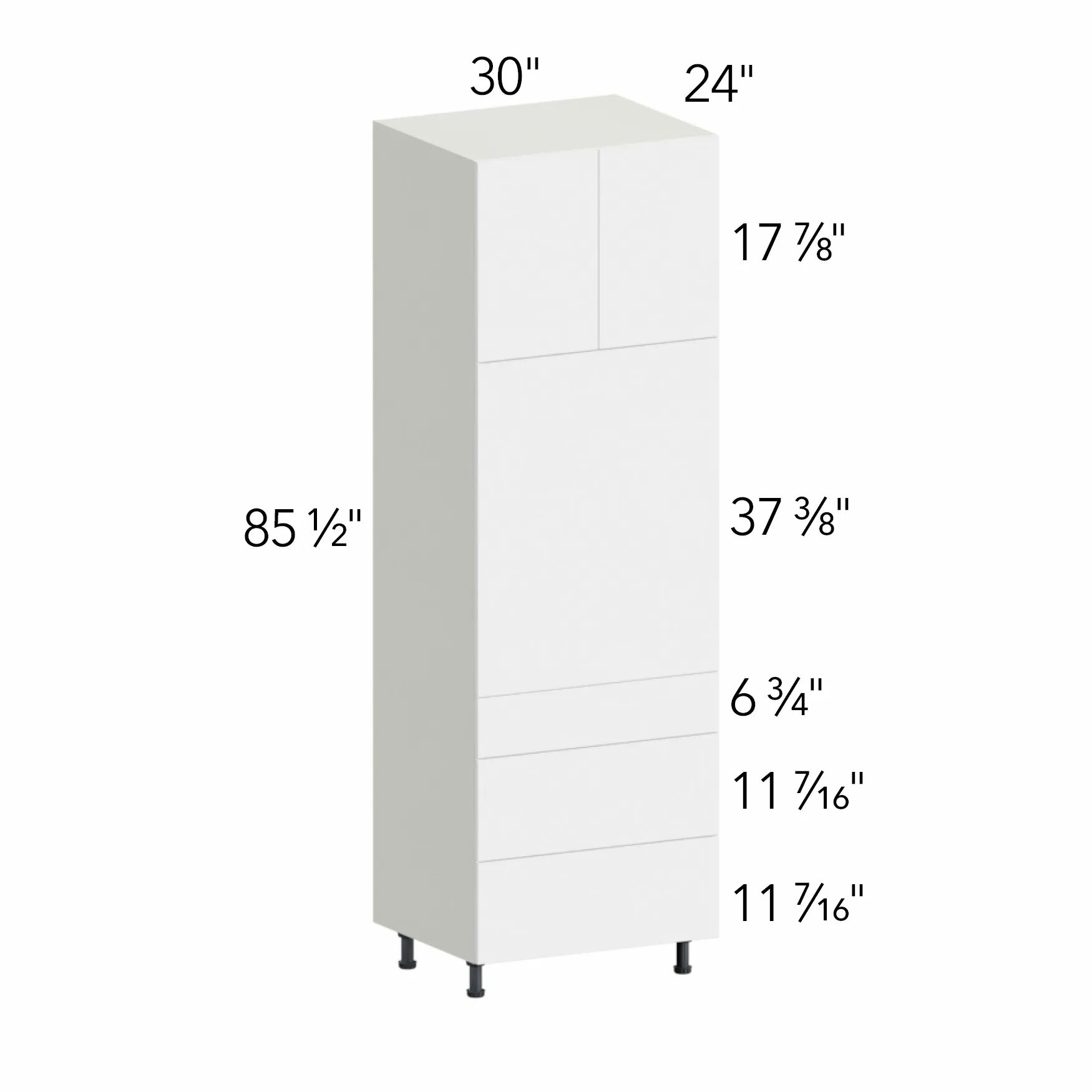 Illume® Tuscany Olmo 3 30"W x 85.5"H x 24"D Oven Cabinet (OC3090S-3)