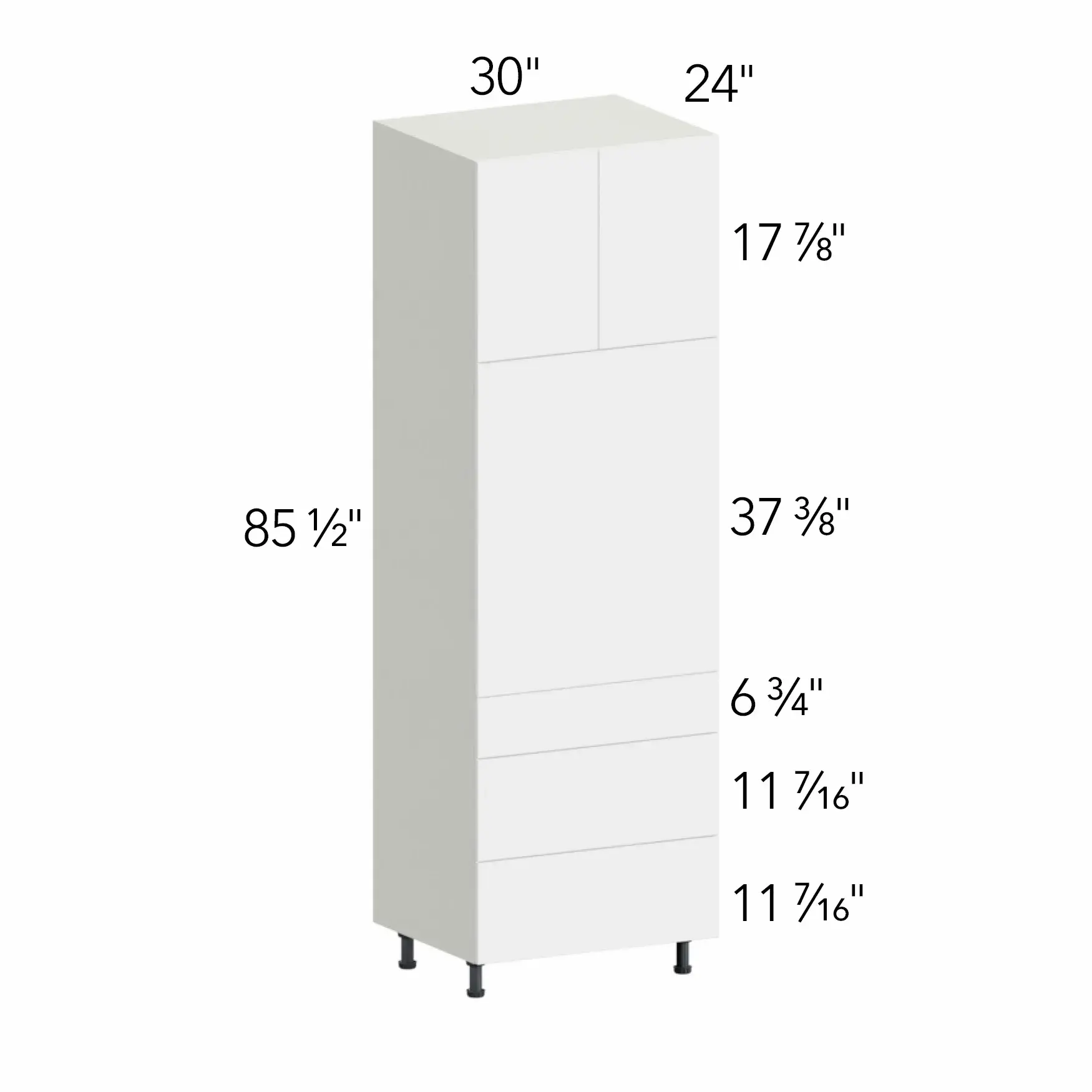 Illume® Tuscany Olmo 3 30"W x 85.5"H x 24"D Oven Cabinet (OC3090S-3)