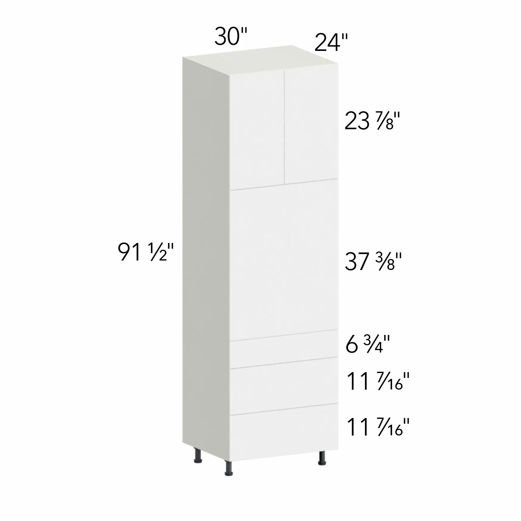 Illume® Tuscany Olmo 3 30"W x 91.5"H x 24"D Oven Cabinet (OC3096S-3)