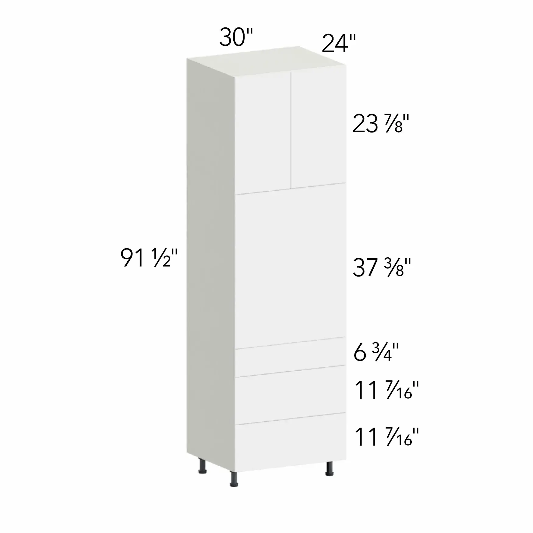Illume® Tuscany Olmo 3 30"W x 91.5"H x 24"D Oven Cabinet (OC3096S-3)