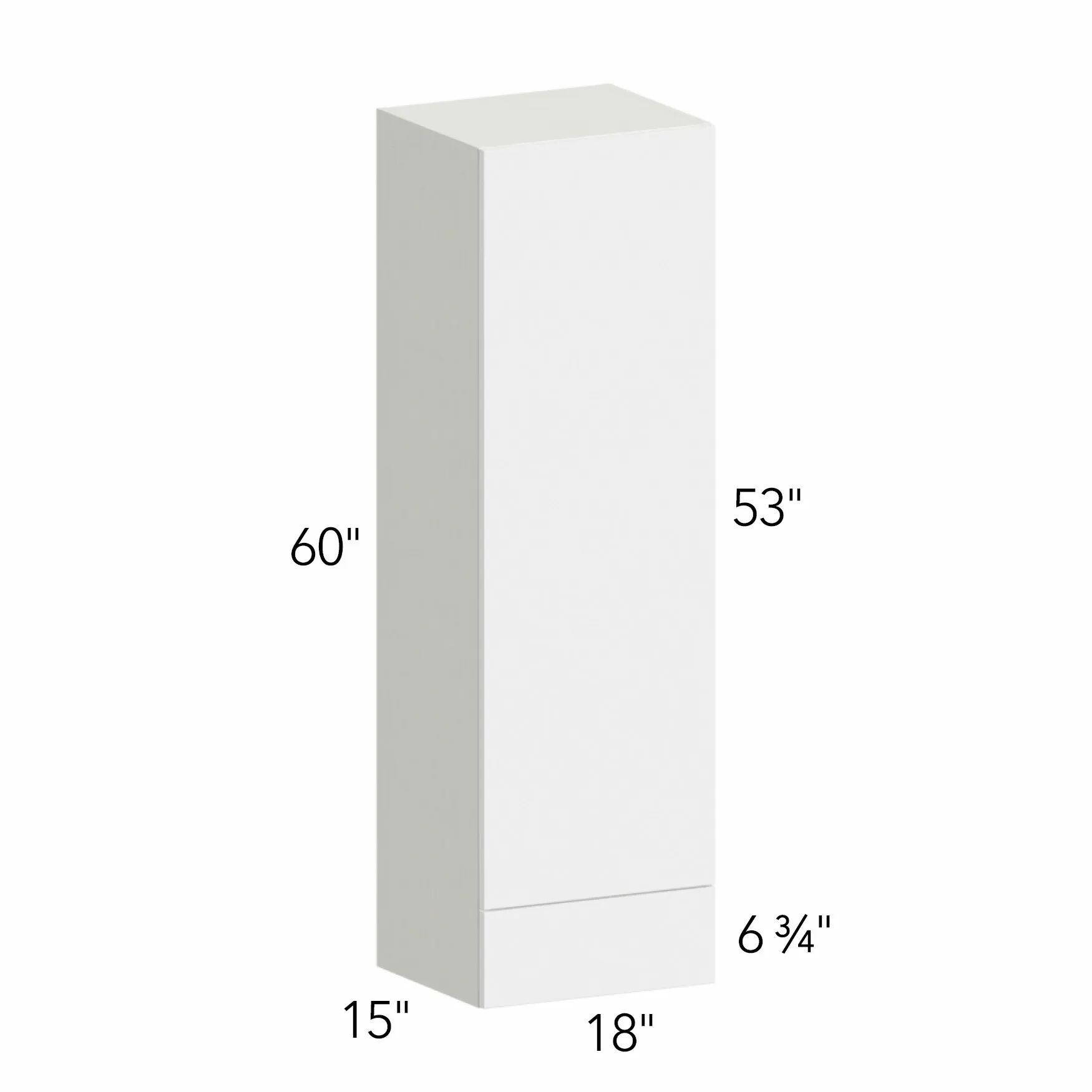 Ovela® Tuscany Antracita 18"W x 60"H x 15"D Wall Cabinet with Drawers (WD1860)