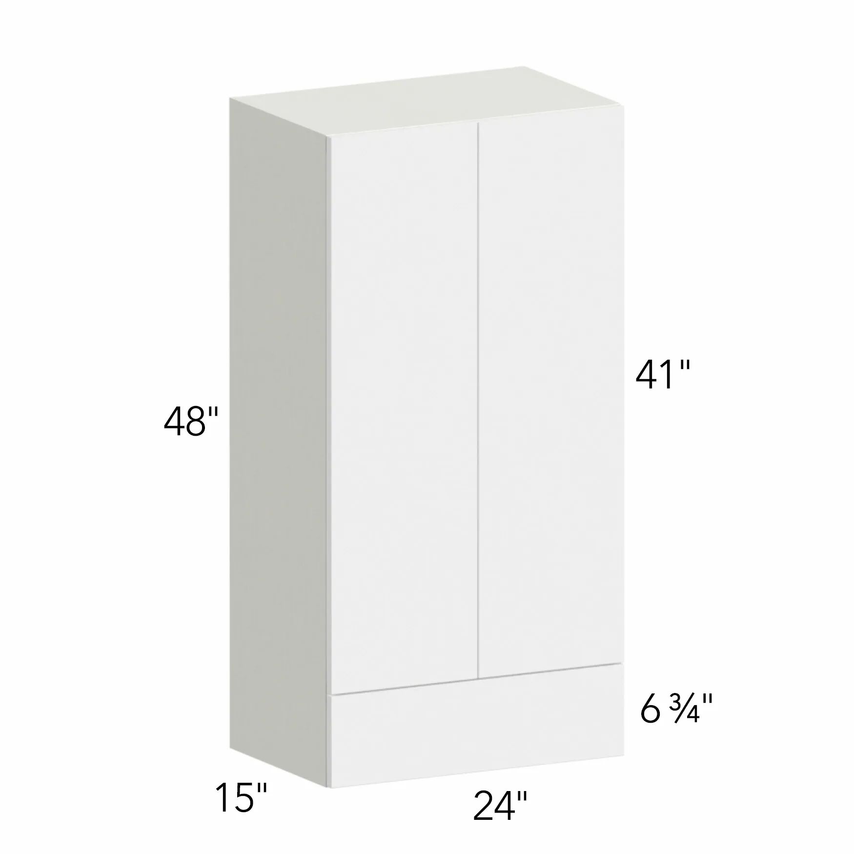 Ovela® Tuscany Antracita 24"W x 48"H x 15"D Wall Cabinet with Drawers (WD2448)