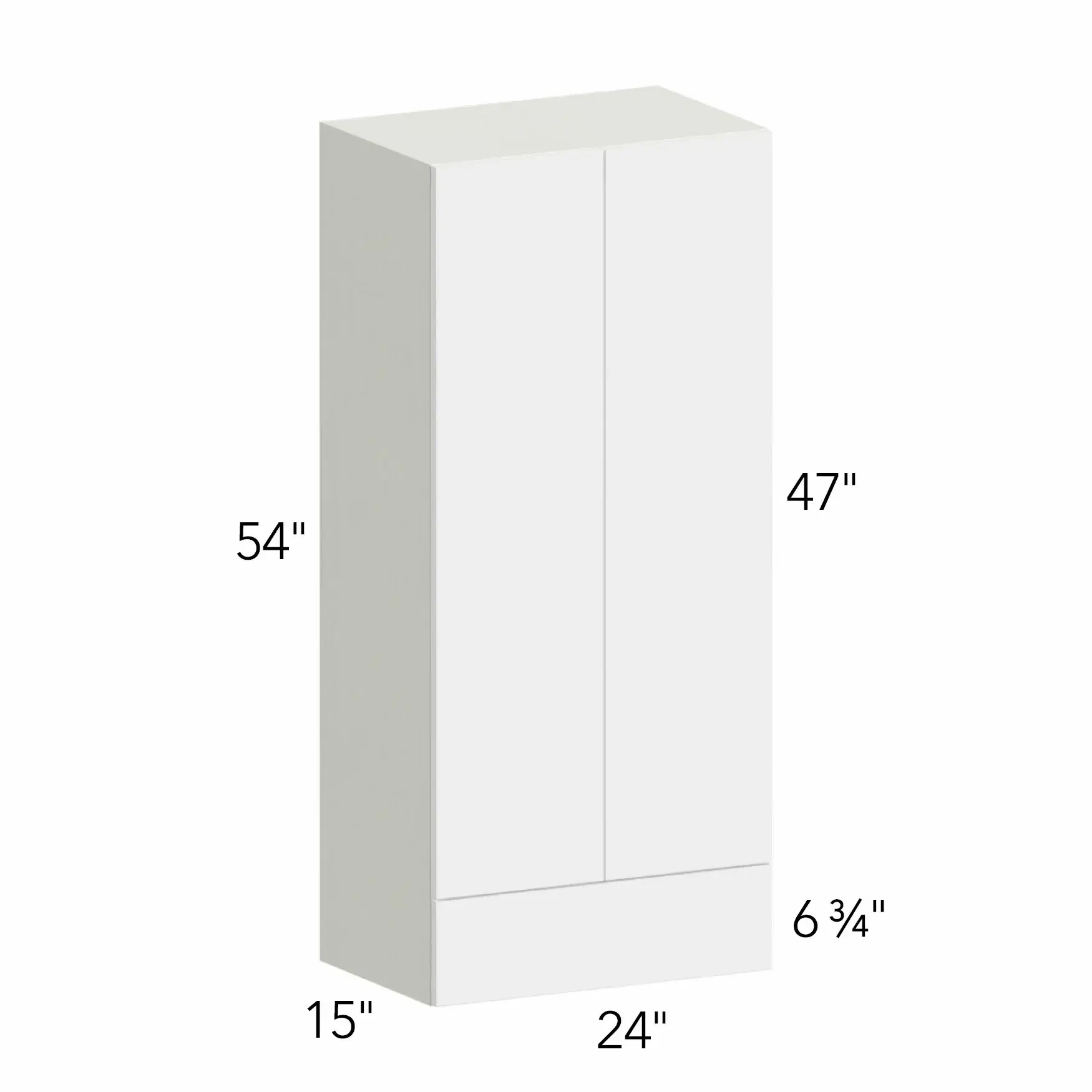 Ovela® Tuscany Antracita 24"W x 54"H x 15"D Wall Cabinet with Drawers (WD2454)