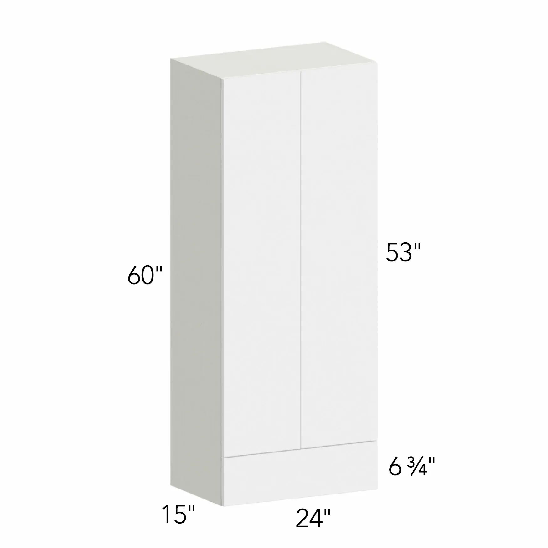 Ovela® Tuscany Antracita 24"W x 60"H x 15"D Wall Cabinet with Drawers (WD2460)