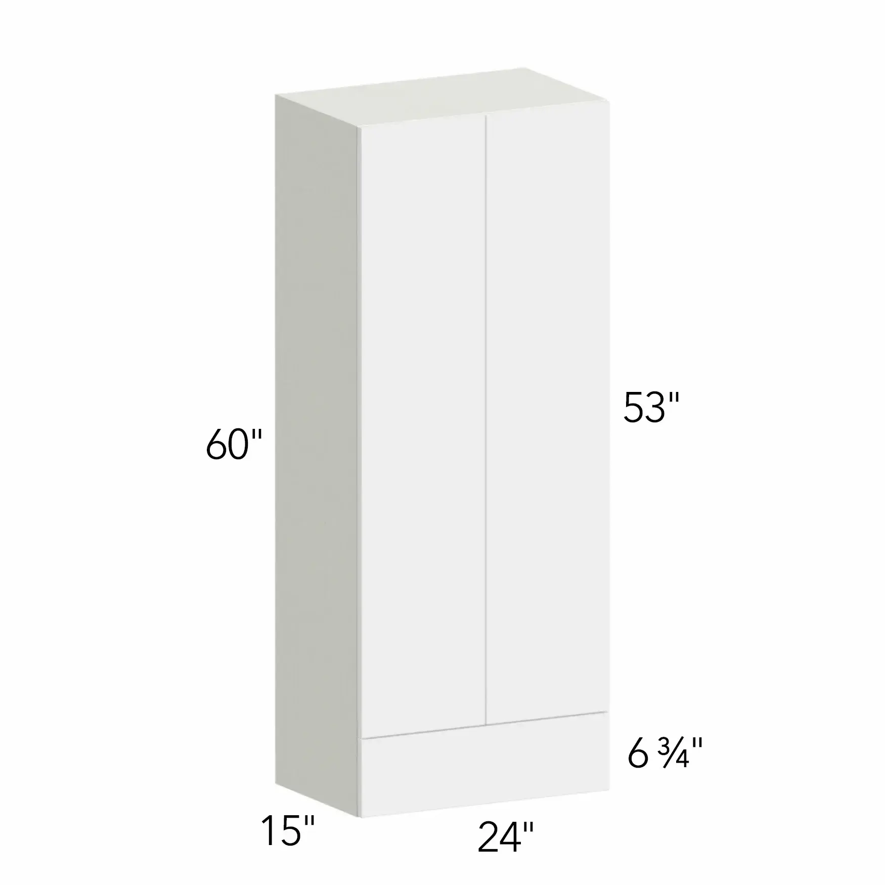 Ovela® Tuscany Antracita 24"W x 60"H x 15"D Wall Cabinet with Drawers (WD2460)