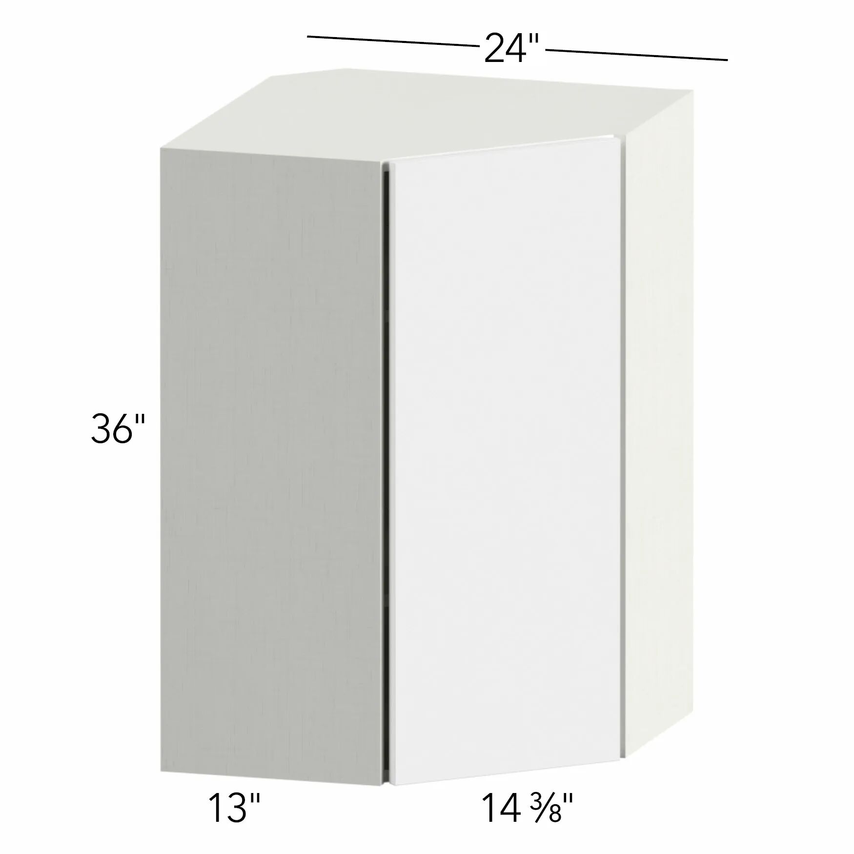 Ovela® Tuscany Antracita 24"W x 36"H x 24"D Diagonal Corner Wall Cabinet (WDC2436)