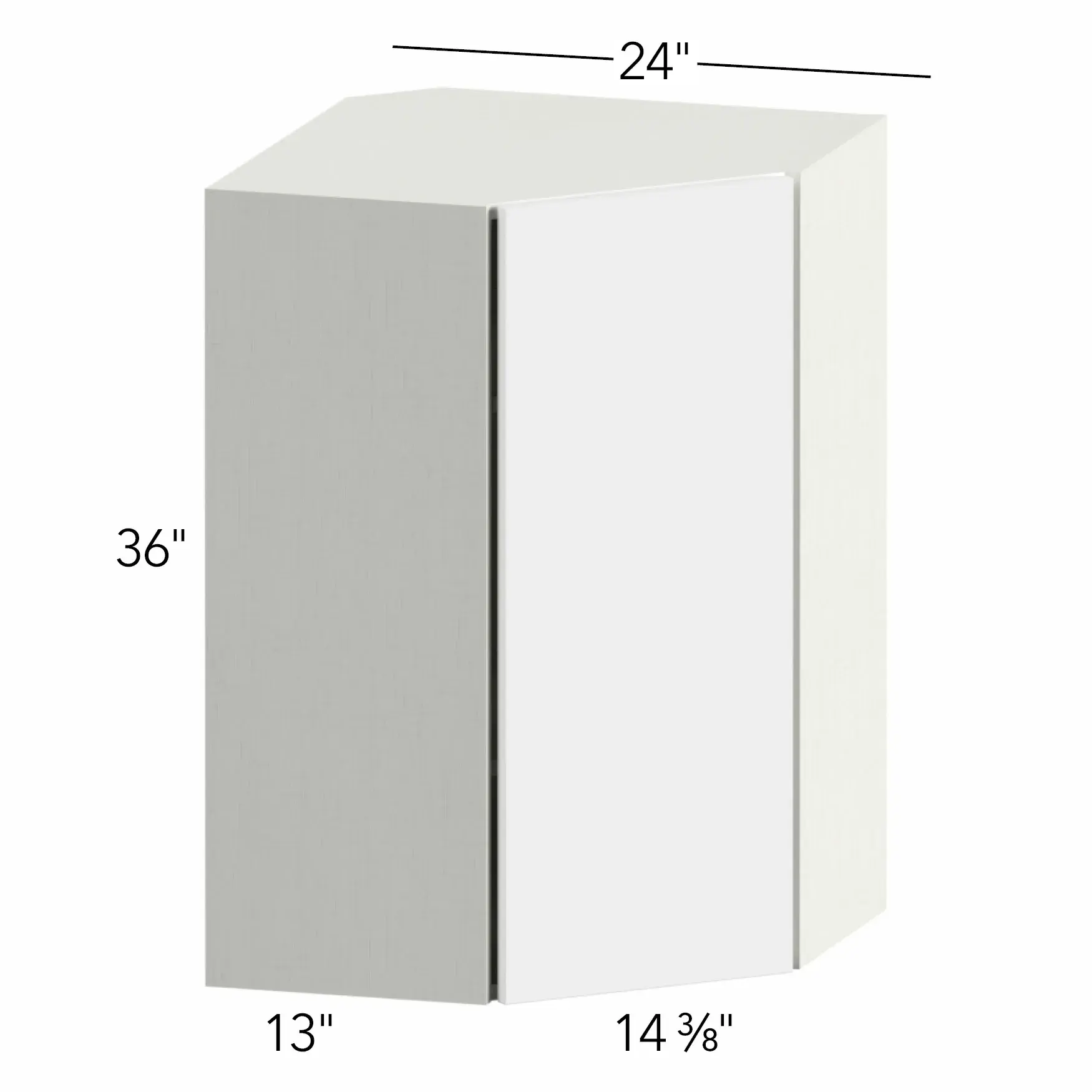 Ovela® Tuscany Antracita 24"W x 36"H x 24"D Diagonal Corner Wall Cabinet (WDC2436)