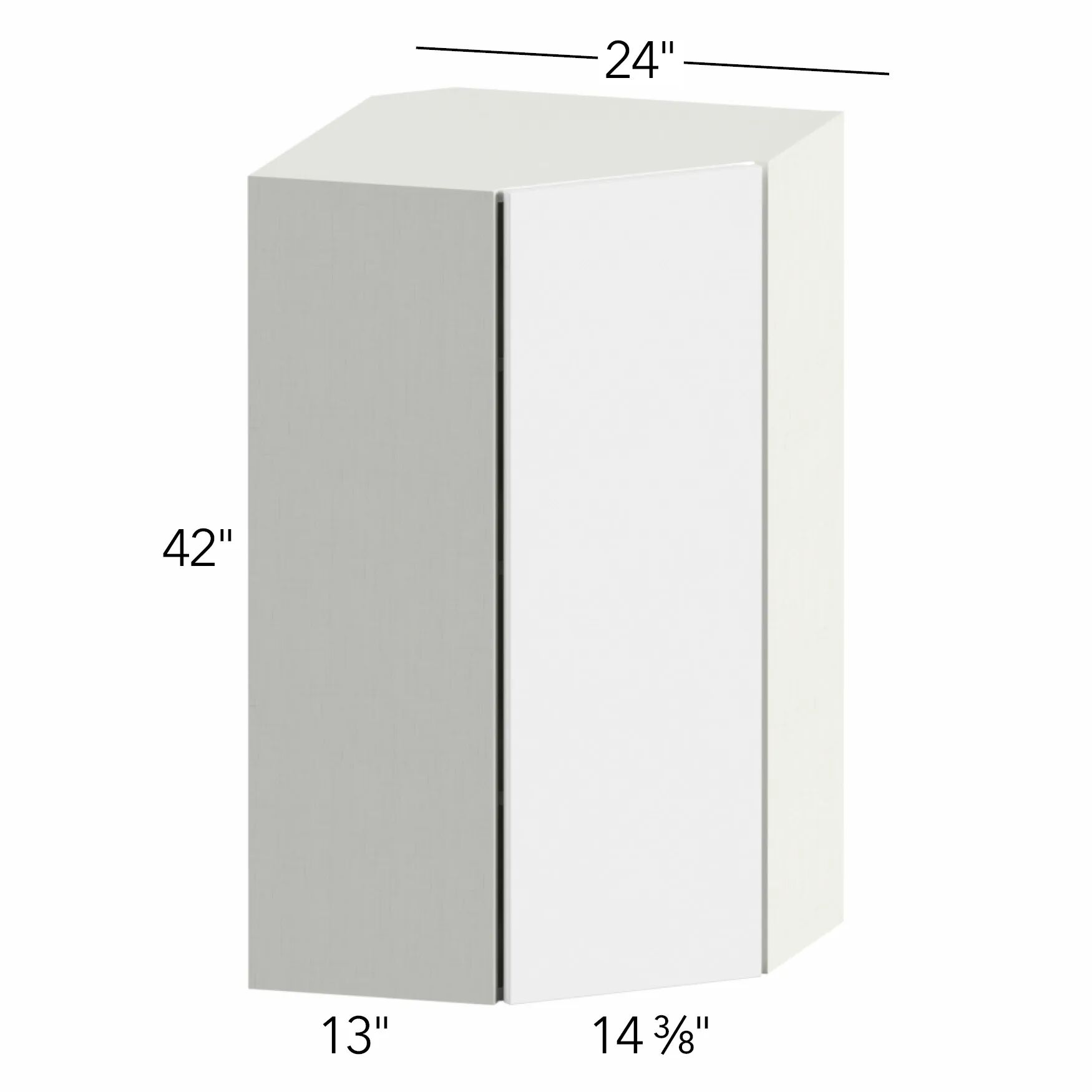 Ovela® Tuscany Antracita 24"W x 42"H x 24"D Diagonal Corner Wall Cabinet (WDC2442)