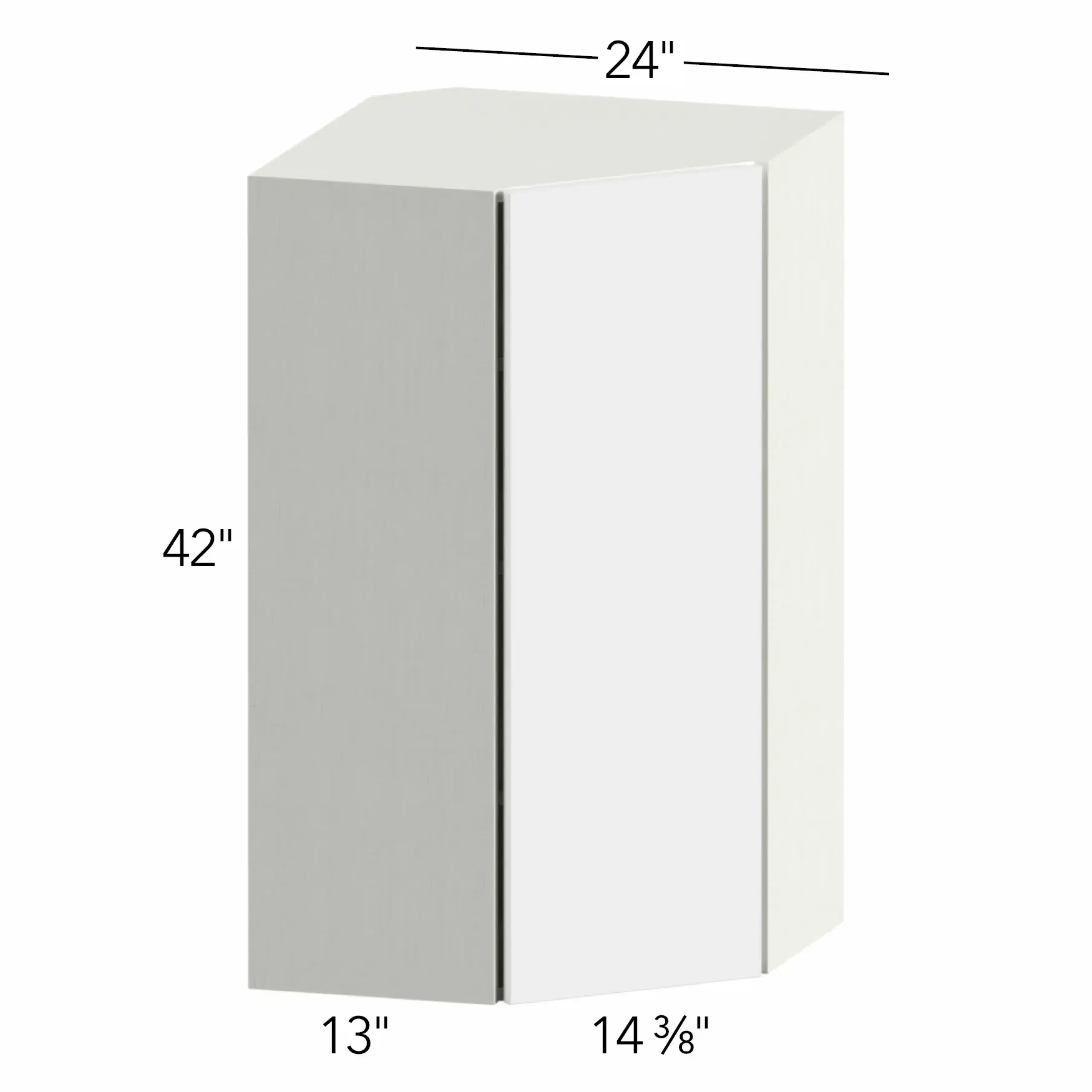 Ovela® Tuscany Antracita 24"W x 42"H x 24"D Diagonal Corner Wall Cabinet (WDC2442)