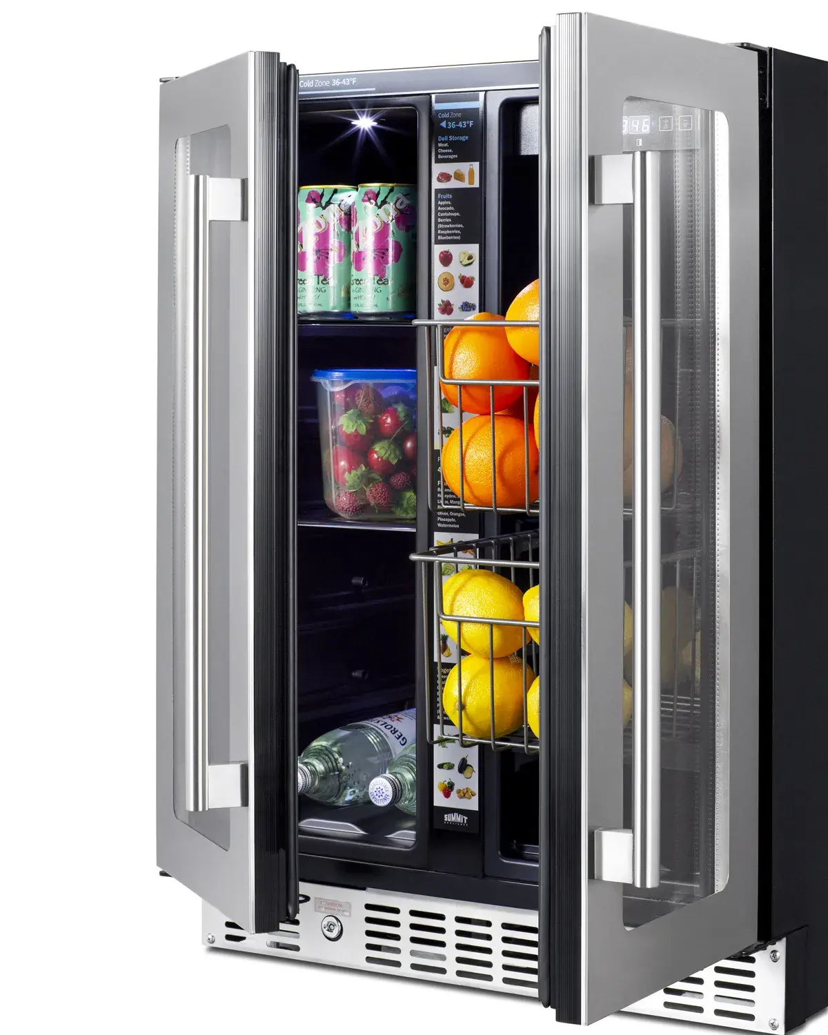 Summit ALFD24WBVPANTRY 24" Built-In Dual-Zone Produce Refrigerator, ADA Compliant