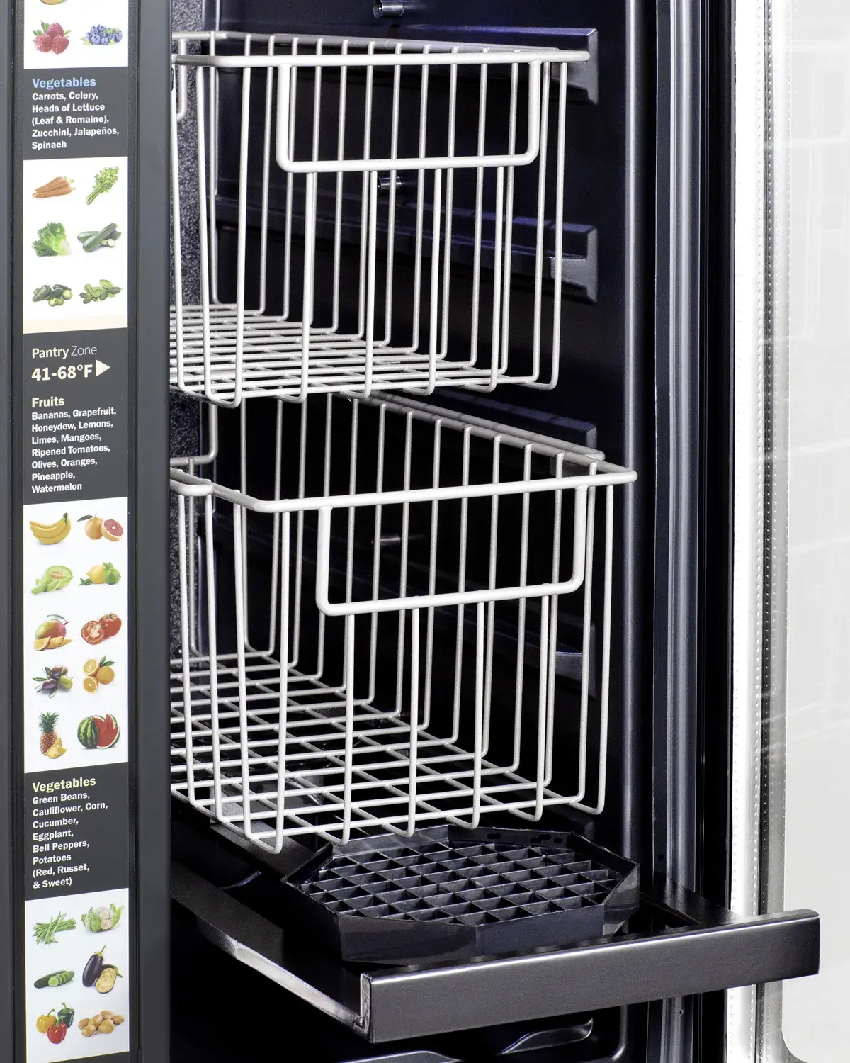 Summit ALFD24WBVPANTRY 24" Built-In Dual-Zone Produce Refrigerator, ADA Compliant