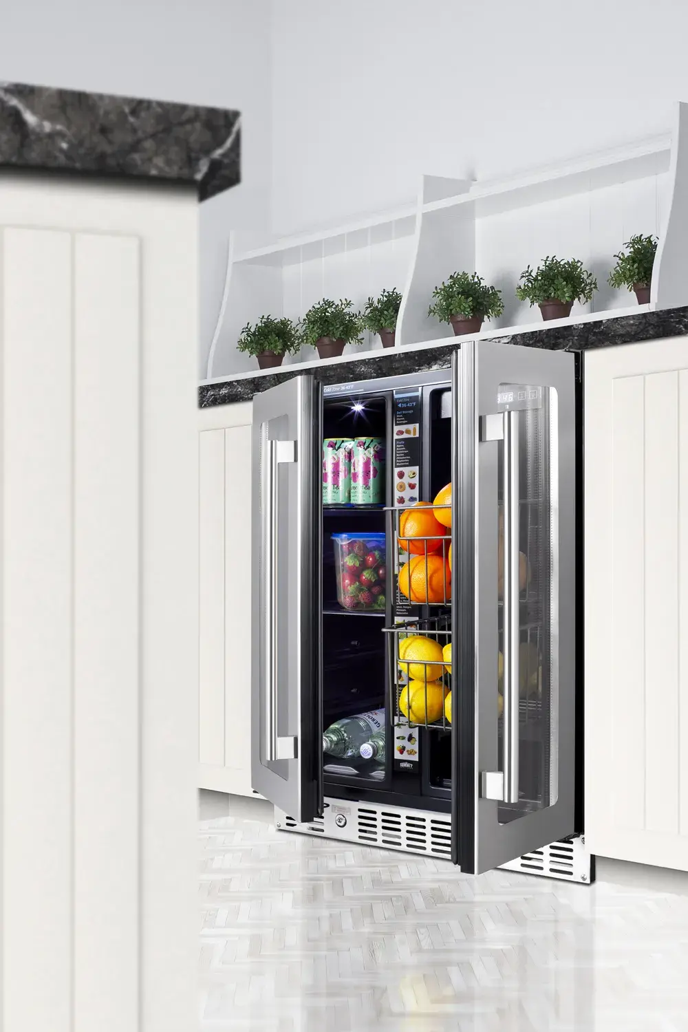 Summit ALFD24WBVPANTRY 24" Built-In Dual-Zone Produce Refrigerator, ADA Compliant