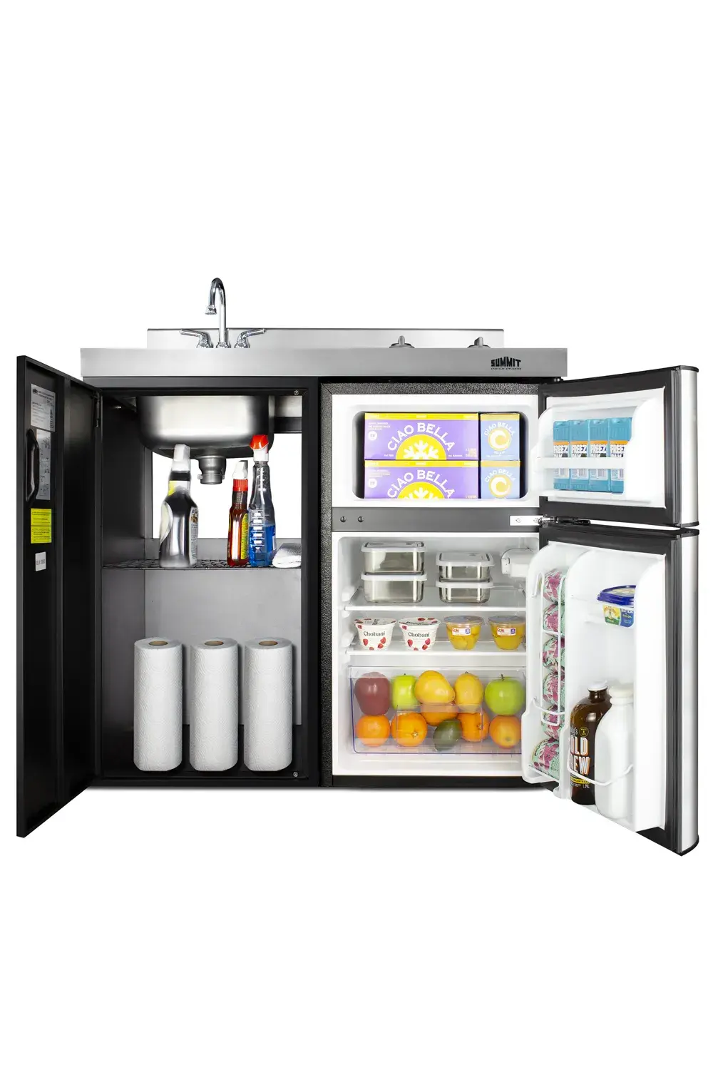 Summit C39ELGLASSBK 39" Wide All-In-One Kitchenette