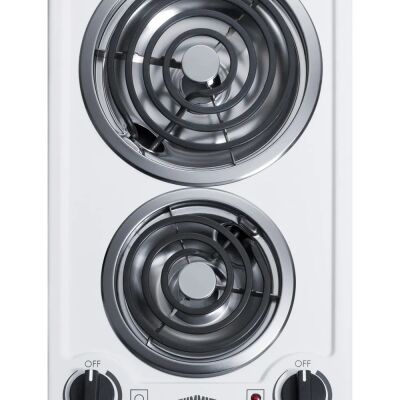 Summit CCE225WH 12" Wide 230V 2-Burner Coil Cooktop