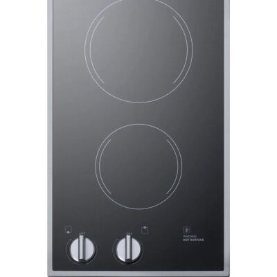 Summit CR2B12ST 12" Wide 115V 2-Burner Radiant Cooktop