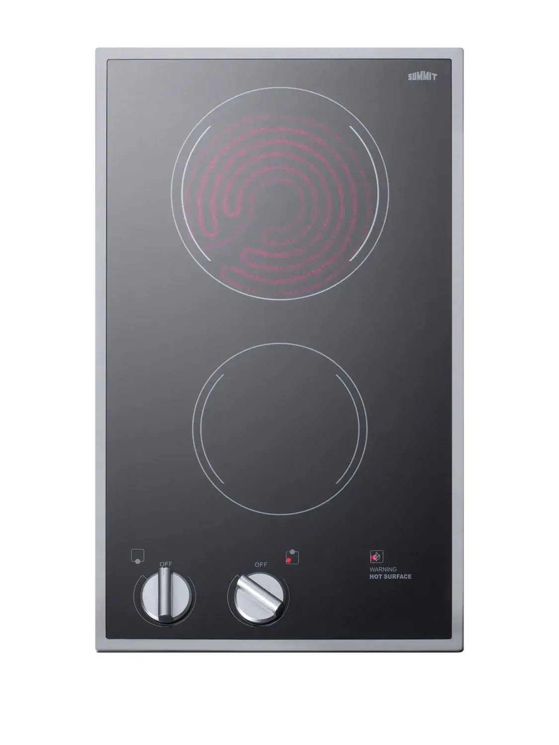 Summit CR2B12ST 12" Wide 115V 2-Burner Radiant Cooktop