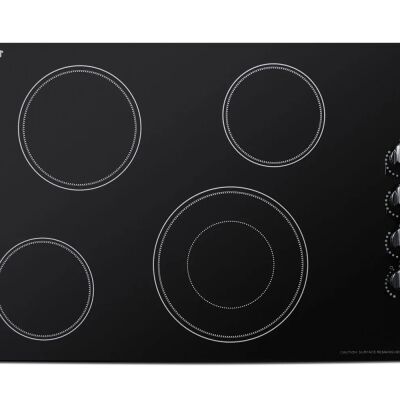 Summit CR4B30MB 30" Wide 208-240V 4-Burner Radiant Cooktop