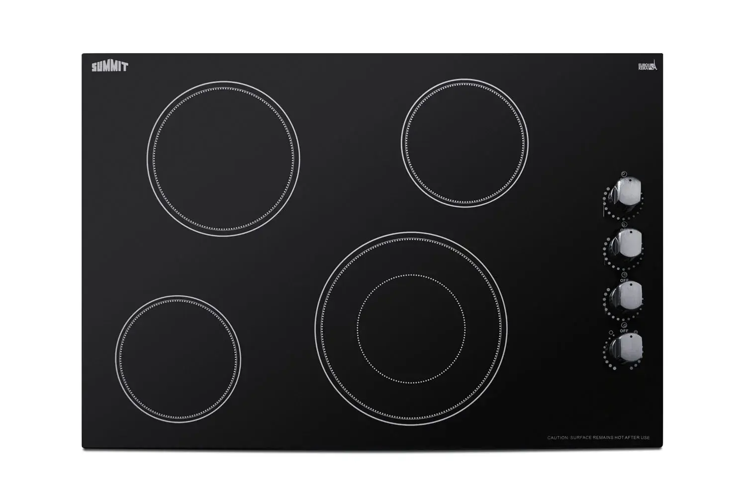 Summit CR4B30MB 30" Wide 208-240V 4-Burner Radiant Cooktop