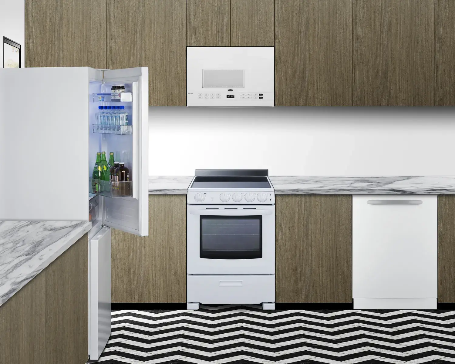 Summit FFBF121W 24" Wide Bottom Mount Refrigerator-Freezer