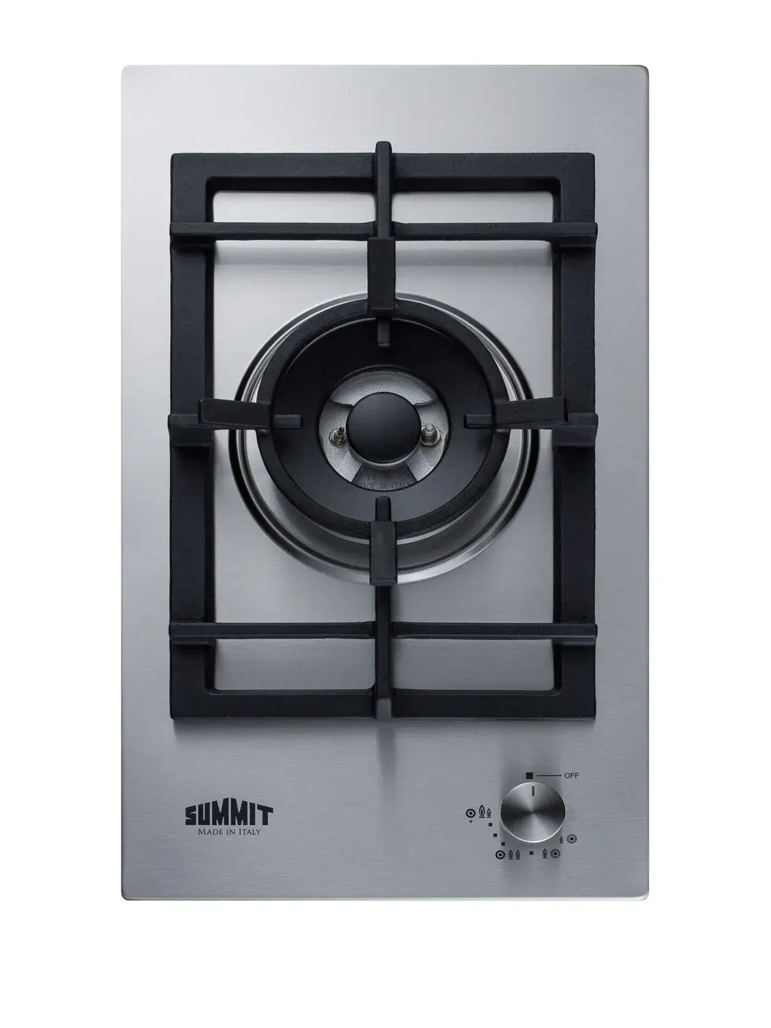 Summit GCJ1SS 12" Wide 1-Burner Gas Cooktop
