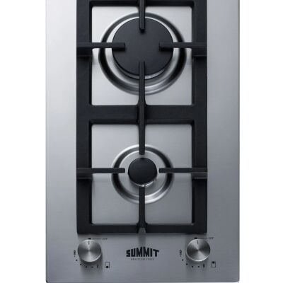 Summit GCJ2SSLP 12" Wide 2-Burner Propane Gas Cooktop