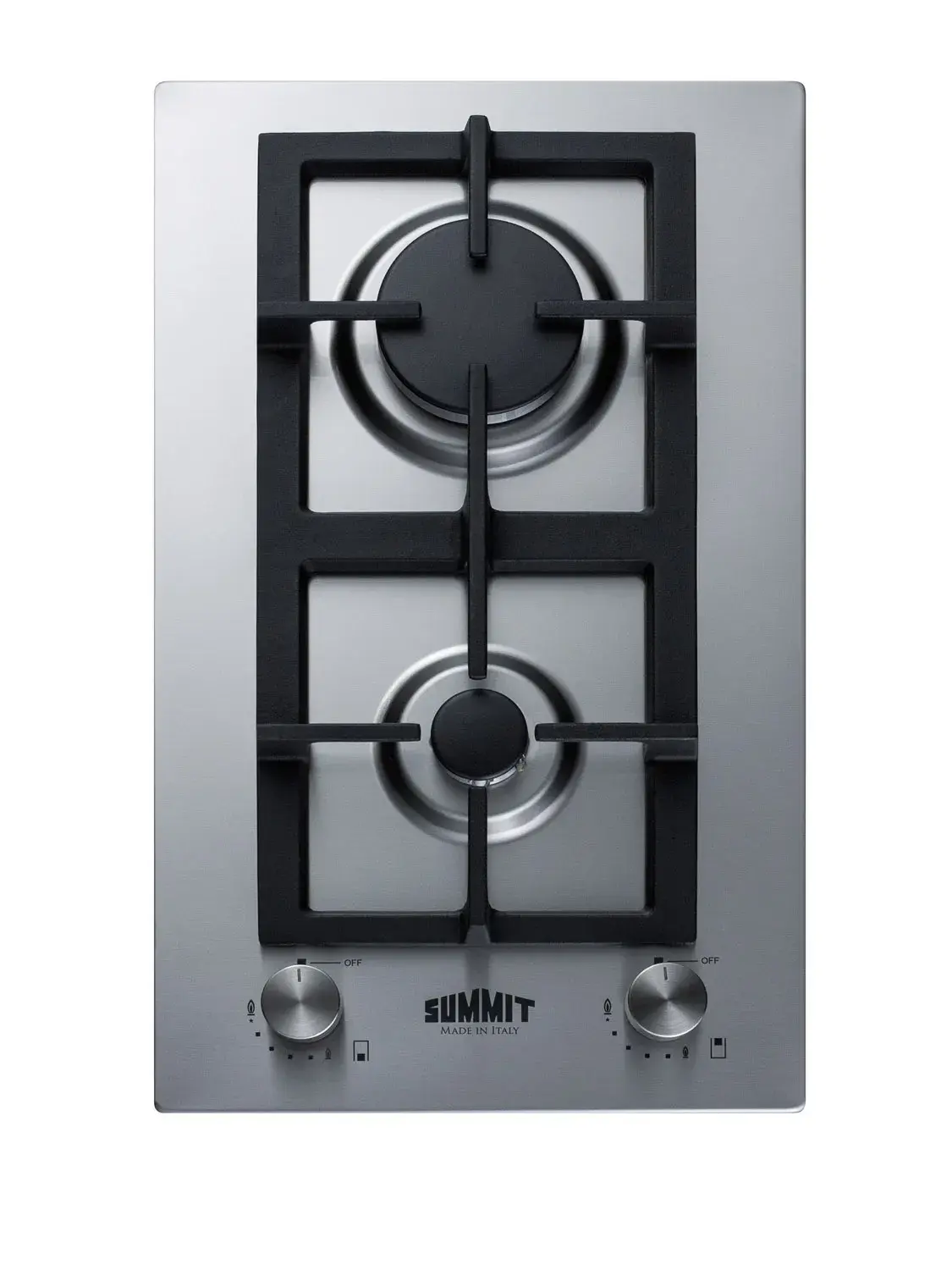 Summit GCJ2SSLP 12" Wide 2-Burner Propane Gas Cooktop