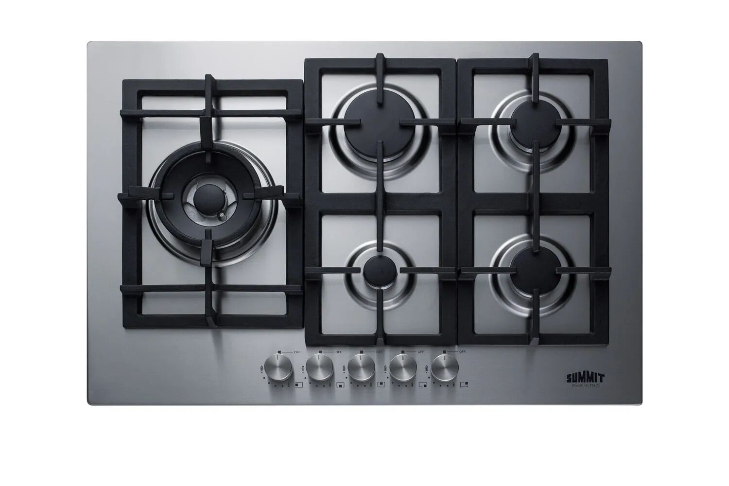 Summit GCJ5SS 30" Wide 5-Burner Gas Cooktop