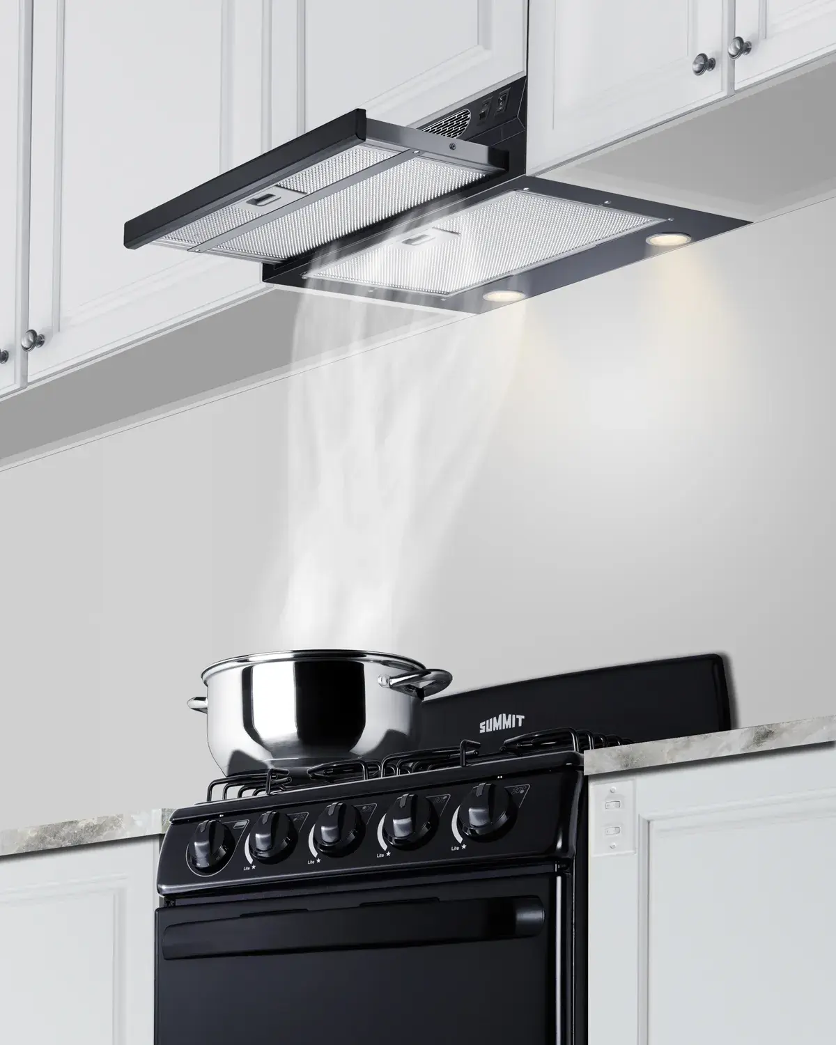 Summit HRTX20BADA 20" Under Cabinet Ductless Retractable Range Hood, ADA Compliant