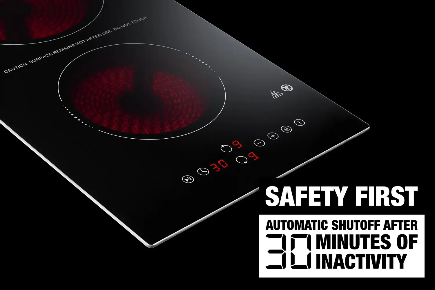 Summit CRH2BT30230 12" Wide 230V 2-Burner Radiant Cooktop With Safety Shutoff