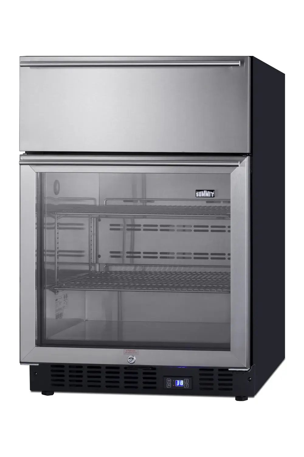 Summit SCR615TD 24" Wide Built-In Commercial Beverage Refrigerator With Top Drawer