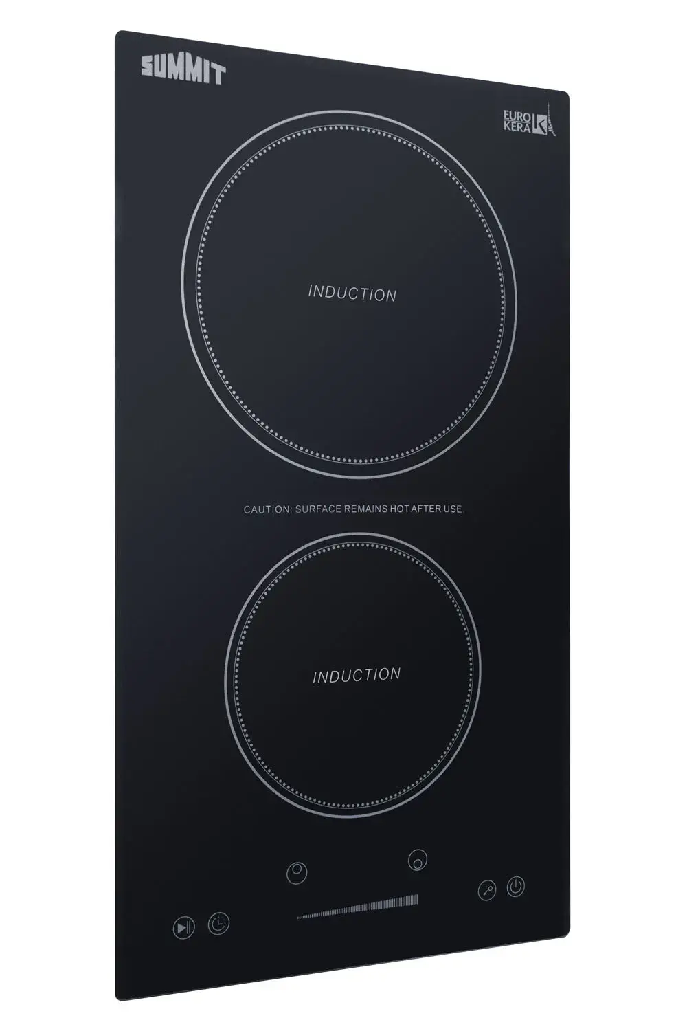 Summit SINC2B115 12" Wide 115V 2-Zone Induction Cooktop, Cord Included
