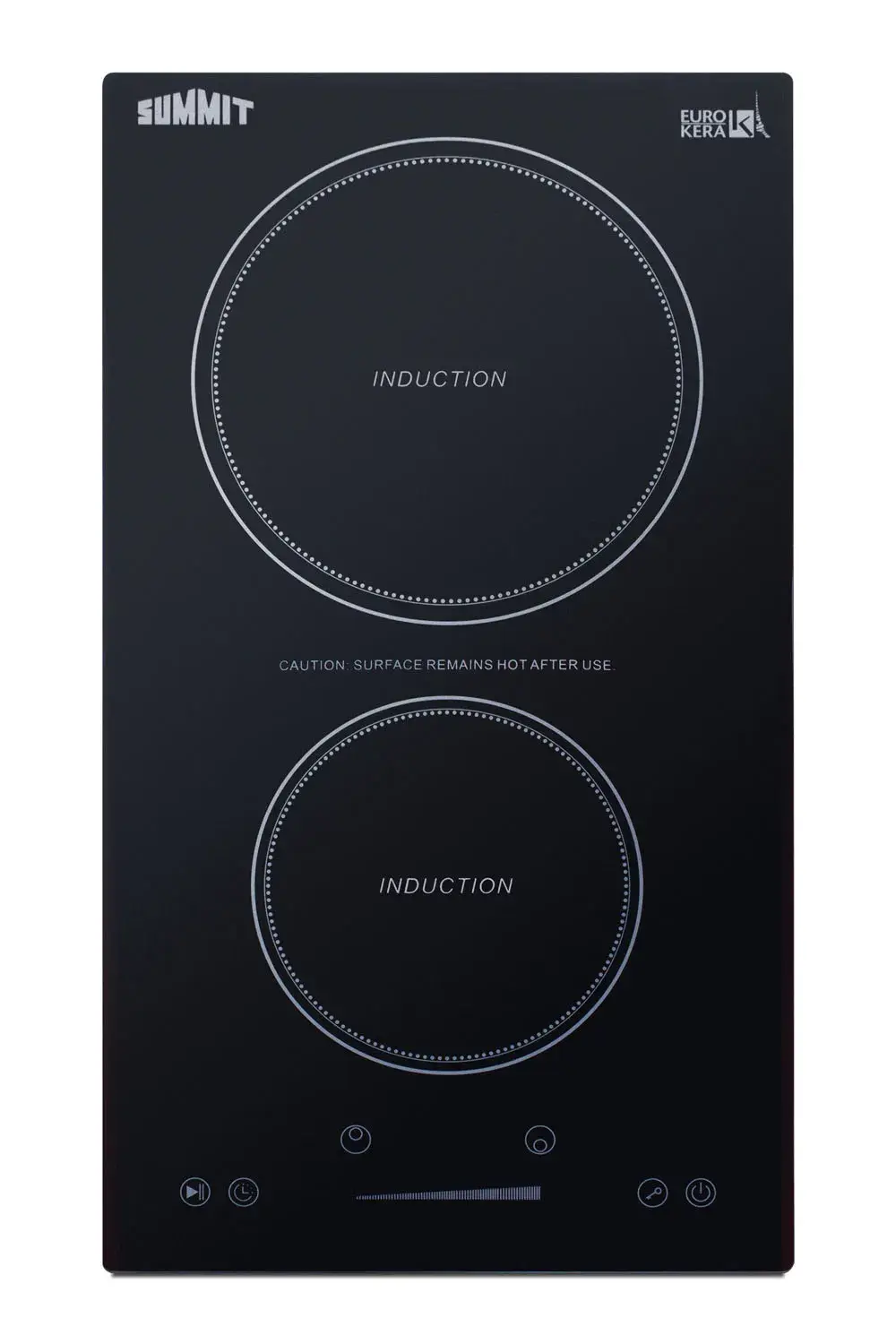 Summit SINC2B115 12" Wide 115V 2-Zone Induction Cooktop, Cord Included