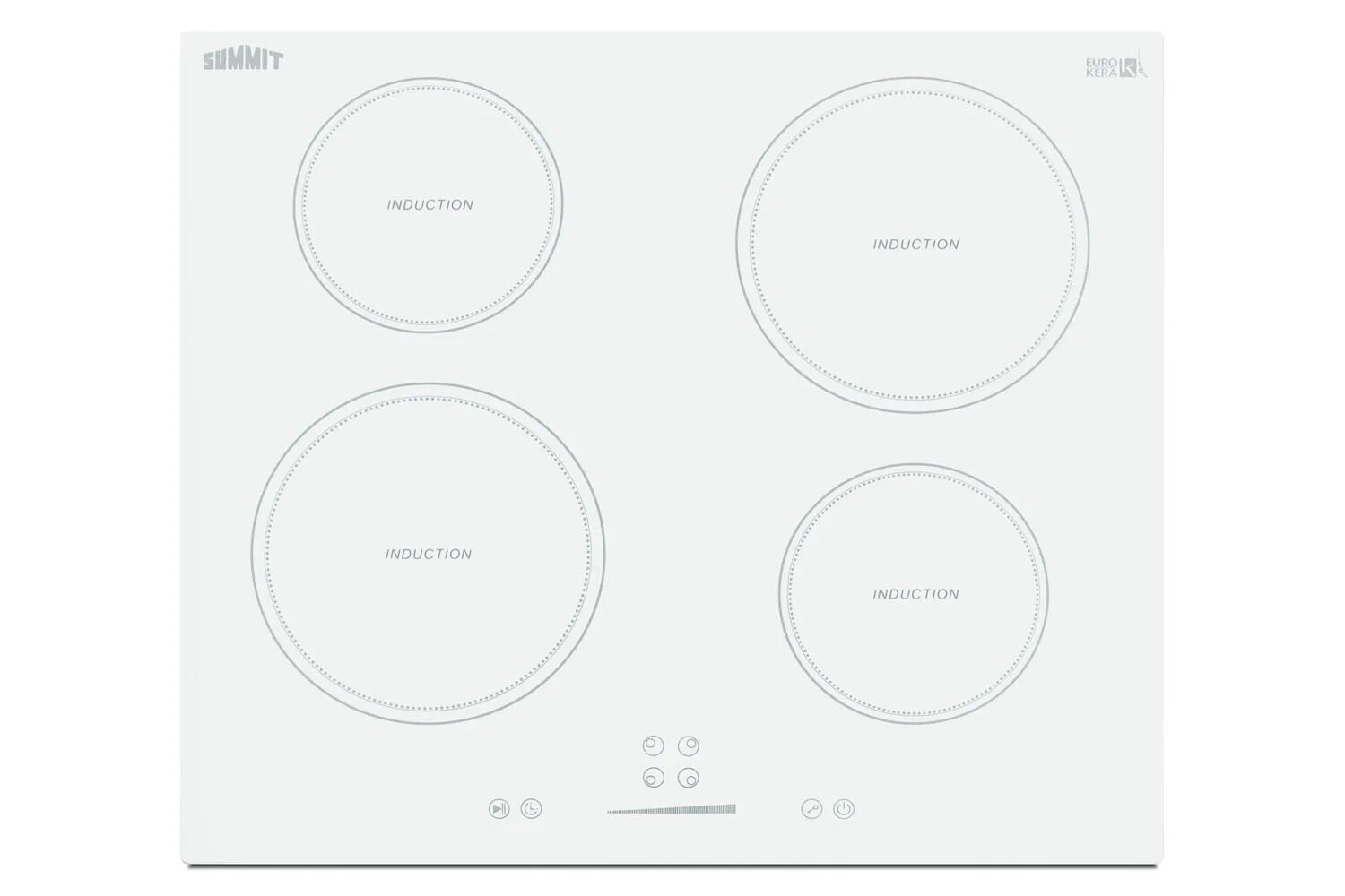 Summit SINC4B242W 24" Wide 208-240V 4-Zone Induction Cooktop