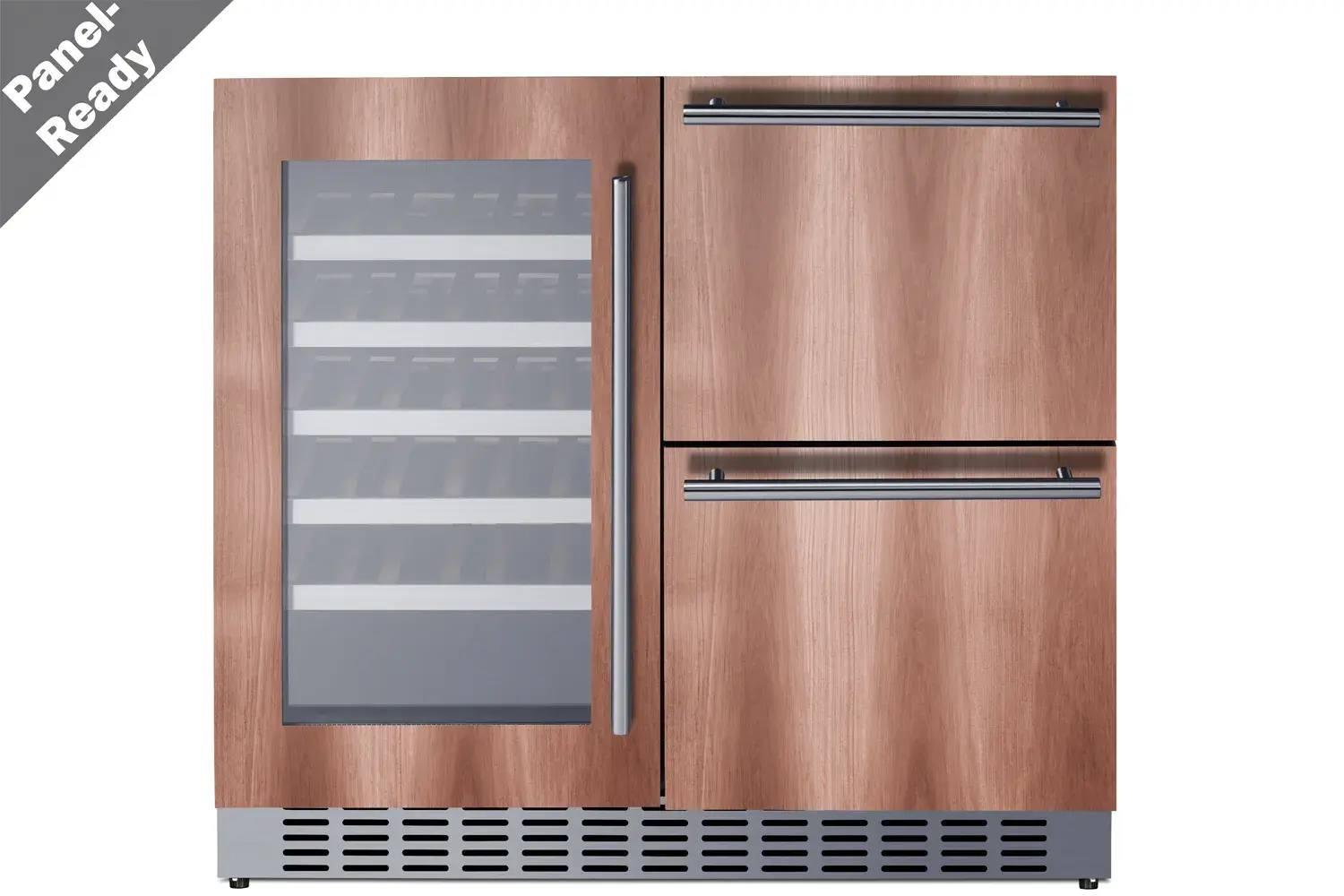 Summit SWCDAR36UCPNR 36" Wide Combination Wine Cellar & 2-Drawer Refrigerator (Panel Not Included)