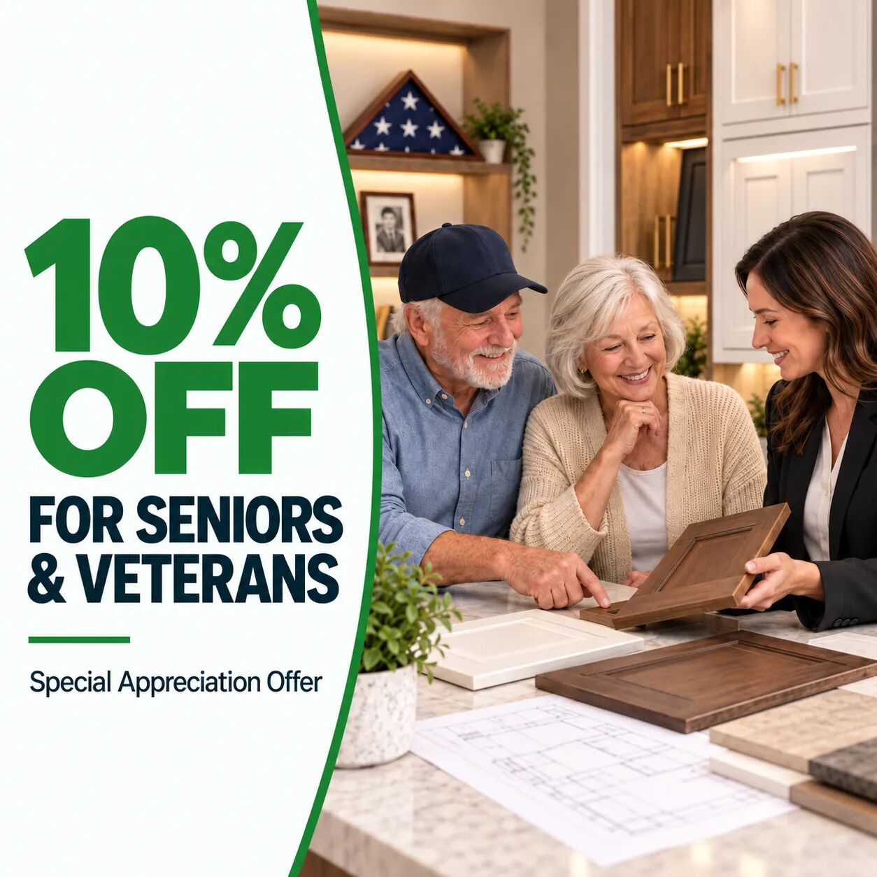 10% Off for Seniors & Veterans